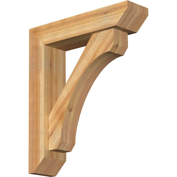 Ekena Millwork Legacy Slat Rough Sawn Bracket w/ Offset Brace, Western Red Cedar, 6"W x 24"D x 28"H BKT0604X24X28LEC06RWR - main